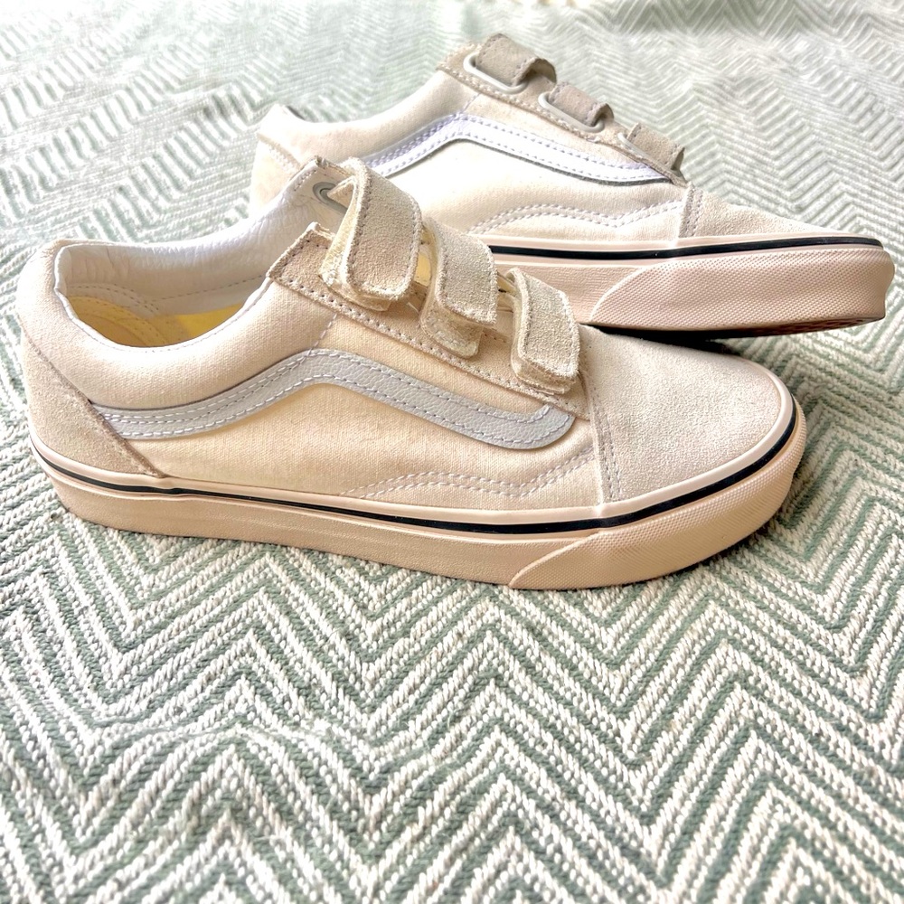 Vans Velcro Old Skool | off white | suede | size 7.5